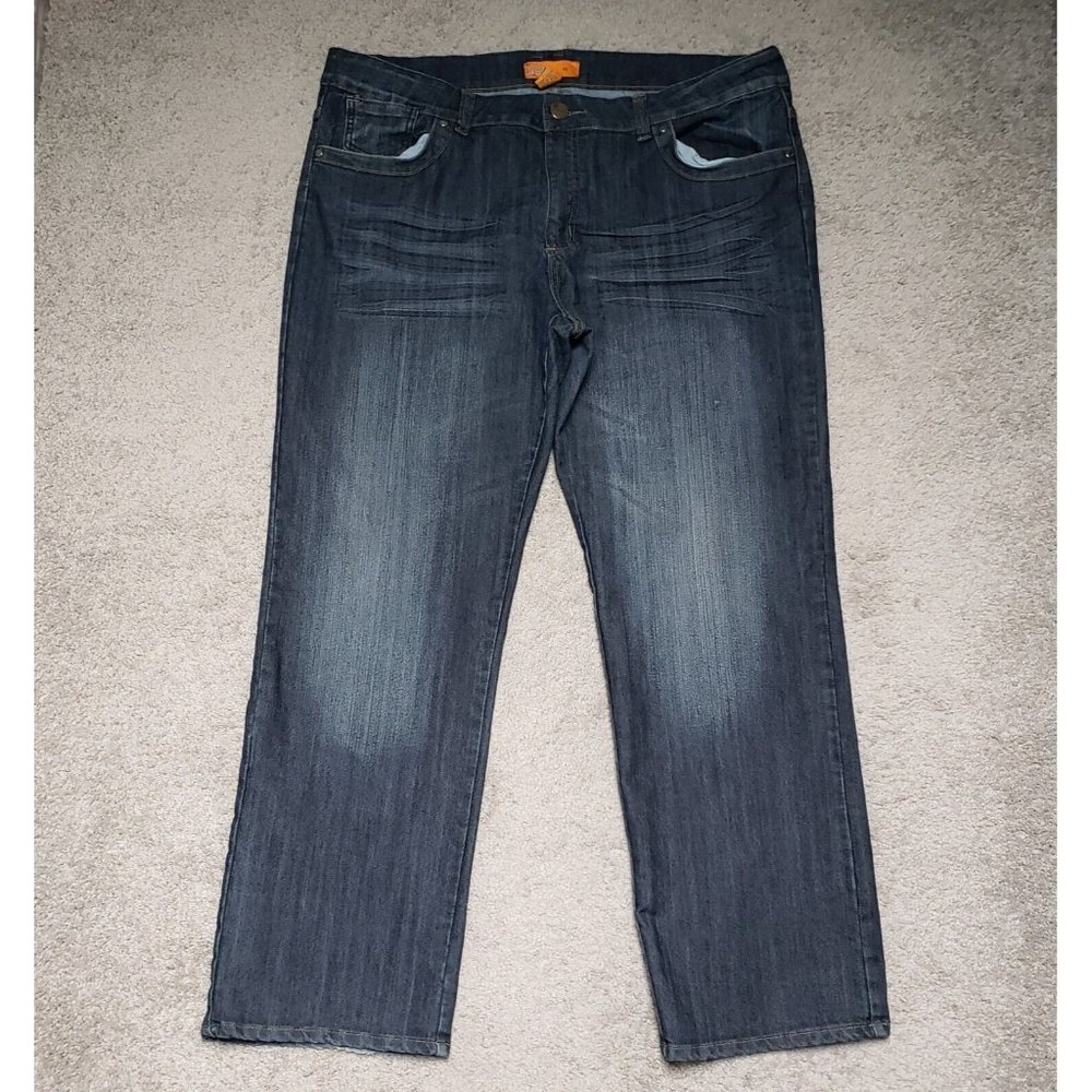 i.Q. Jeans Women's Size 22 High Rise Straight Leg 5 Pocket Blue Denim